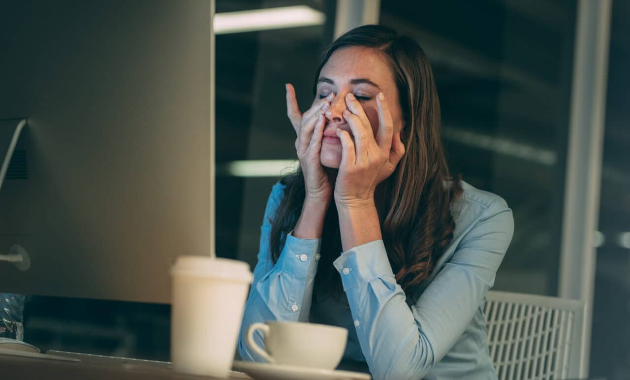 Businesswoman stressed out during work 
